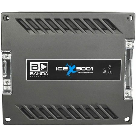 BANDA Banda ICEX3001 3000 watts 1 Channel Max at 1 Ohm Car Audio Mono Amplifier with Bass Boost Highpass Filter & Low Pass Filter ICEX3000.1